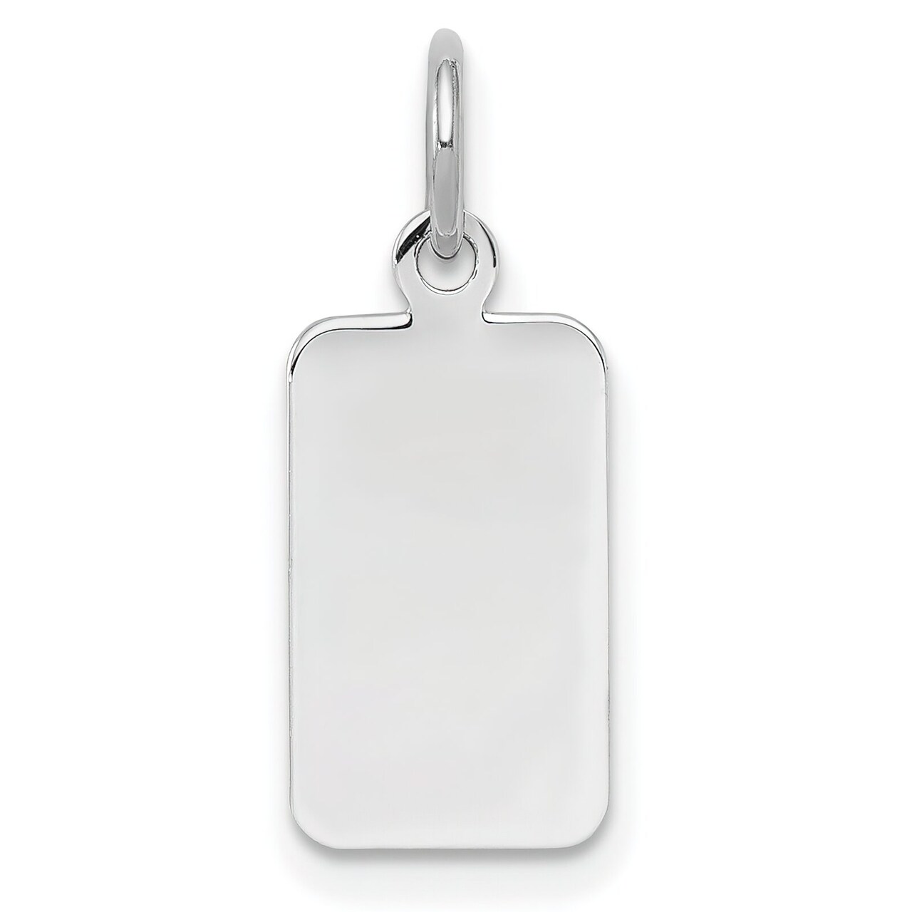 Sterling Silver Disc Rectangle Charm 0.035" 7.7mm Jewerly 17mm x 8mm